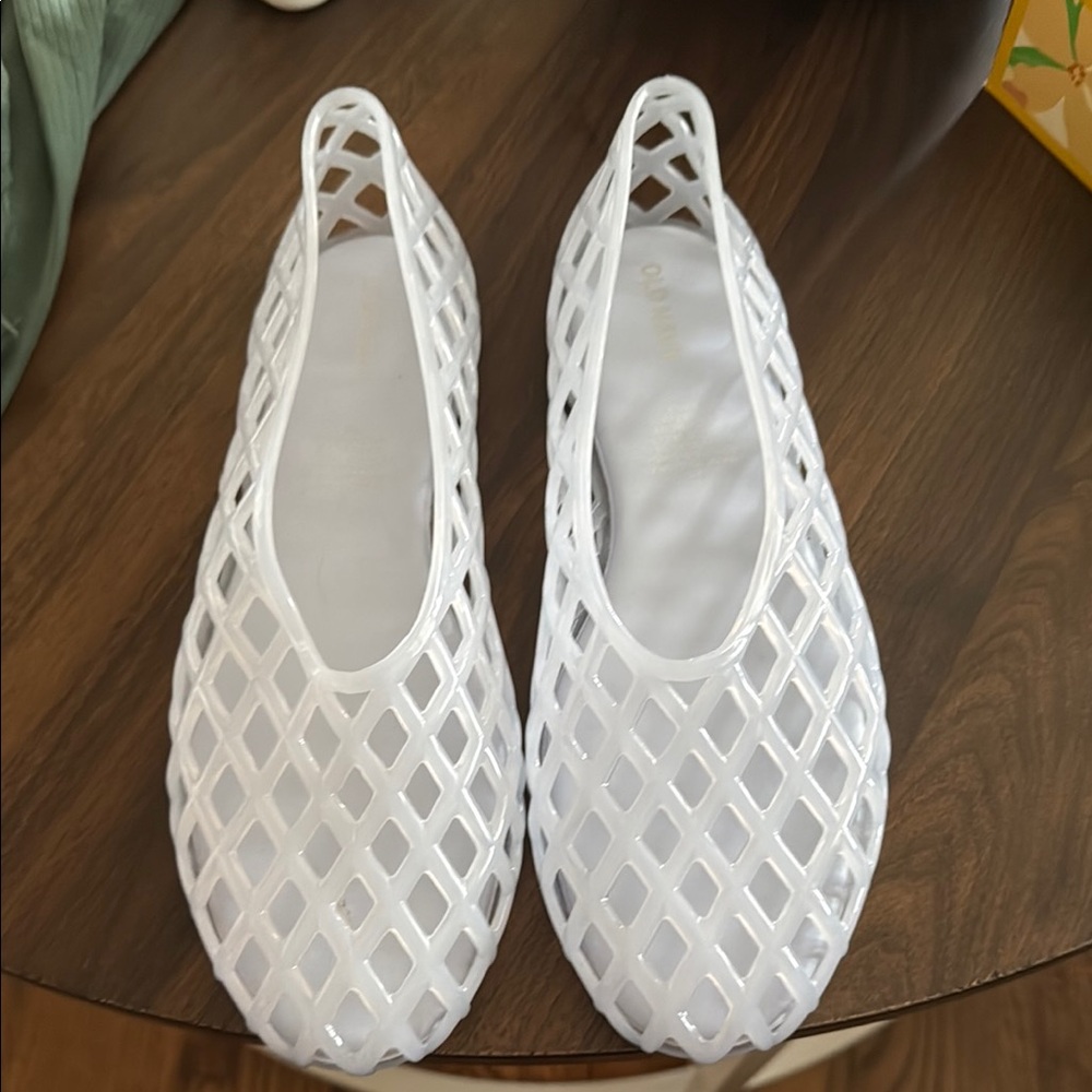 White Women's Mesh Slip-On Shoes, Old Navy Jelly Shoes Women’s